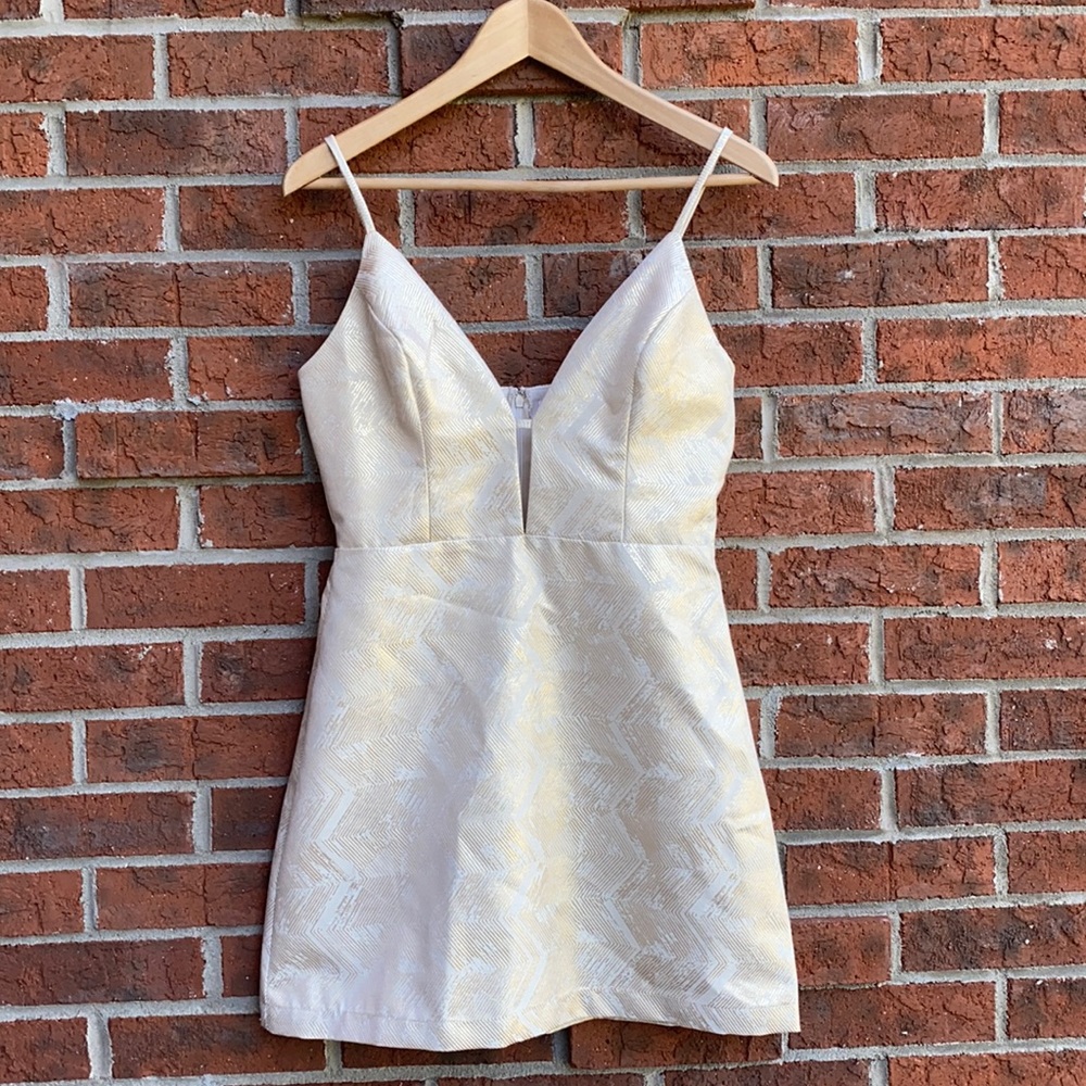 Gold mini dress